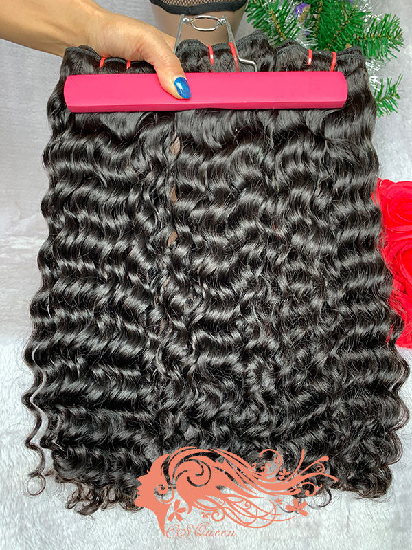 Csqueen Raw Burmese Curly 10 Bundles Natural Black Color 100% Human Hair